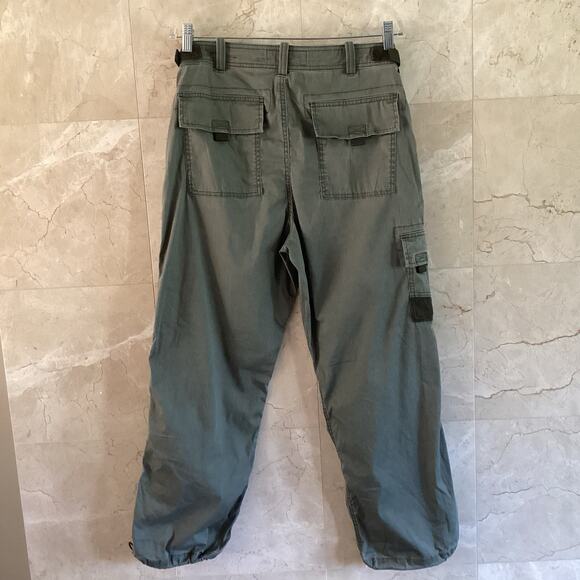 Y2K Abercrombie Cargo Pants Men 28x30 Olive Paratrooper 10-Pocket Utility Rare - Picture 3 of 10